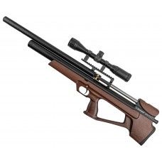 Пневматическая винтовка Alfa Dobermann Буллпап 6.35 мм (600 мм, полигональные нарезы, дерево, передний взвод)