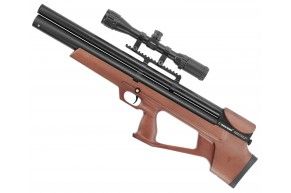 Пневматическая винтовка Alfa Dobermann Буллпап 6.35 мм (450 мм, полигональные нарезы, дерево, задний взвод)