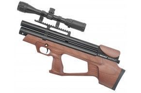 Пневматическая винтовка Alfa Dobermann Буллпап 6.35 мм (250 мм, задний взвод, полигональные нарезы, дерево)