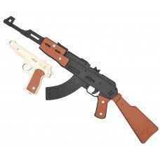 Набор резинкострелов Arma toys Военный специалист 2 (автомат АК-47, АПС, окрашенный, AT903b)