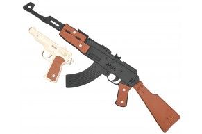 Набор резинкострелов Arma toys Военный специалист 2 (автомат АК-47, АПС, окрашенный, AT903b)