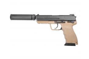 Страйкбольный пистолет Tokyo Marui HK45 Tactical (6 мм, GBB, Tan, модератор)