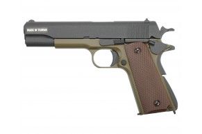 Страйкбольный пистолет KJW Colt M1911A1 (6 мм, Gas, GBB, олива)