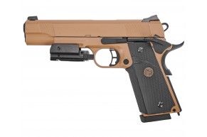 Страйкбольный пистолет KJW Colt M1911A1 M.E.U. (6 мм, GBB, CO2, Tan)