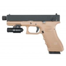 Страйкбольный пистолет KJW Glock G18 (6 мм, GBB, CO2, Tan, удлиненный ствол)