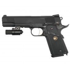 Страйкбольный пистолет WE Colt M1911A1 M.E.U. (6 мм, GBB, Gas, Weaver, черный)