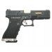 Страйкбольный пистолет WE Glock 18 G-Force (6 мм, GBB, Black, золотой ствол, WET-1)