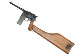 Страйкбольный пистолет WE Mauser 712 C96 (6 мм, GBB, длинный магазин, пластик)