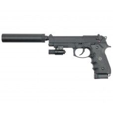 Страйкбольный пистолет KJW Beretta M9 A1 TBC (6 мм, GBB, CO2, глушитель)