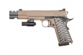 Страйкбольный пистолет KJW Colt M1911 FDE (6 мм, M45A1, удлиненный, KP-16.CO2)