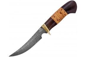 Нож фиксированный Ножемир Рыбацкий (3386, дамаск, береста)