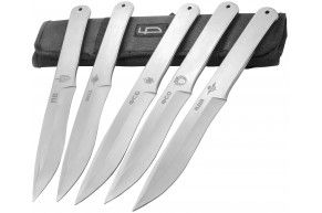 Набор метательных ножей Ножемир Баланс M-120N (40Х13, 5 шт, чехол-сверток, гравировка)