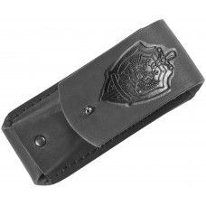 Чехол для складного ножа Ножемир ЧДС 10 (черный, герб, кожа, для ножей 130 мм)