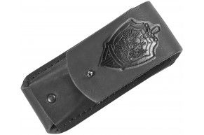 Чехол для складного ножа Ножемир ЧДС 10 (черный, герб, кожа, для ножей 130 мм)