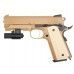 Страйкбольный пистолет WE Colt М1911А1 Desert Warrior 4.3 (Tan, Weaver, Green Gas, WE-E011-TN)