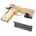 Страйкбольный пистолет WE Colt М1911А1 Desert Warrior 4.3 (Tan, Weaver, Green Gas, WE-E011-TN)