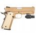 Страйкбольный пистолет WE Colt М1911А1 Desert Warrior 4.3 (Tan, Weaver, Green Gas, WE-E011-TN)