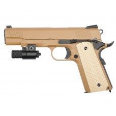 Страйкбольный пистолет WE Colt М1911А1 Kimber (WE-E010-Tan, песочный, Gas, Вивер)