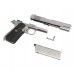 Страйкбольный пистолет WE Colt M1911А1 (Chrome, резиновые накладки, WE-E006B - MEU, Green Gas)