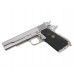 Страйкбольный пистолет WE Colt M1911А1 (Chrome, резиновые накладки, WE-E006B - MEU, Green Gas)