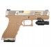 Страйкбольный пистолет WE Glock 17 G-Force (Tan, хром, Gas, позолоченный ствол, WE-G001WET-4)