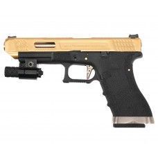 Страйкбольный пистолет WE Glock 34 G-Force (WE-G008WET-TG, Titanium Gold, Green Gas)