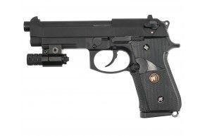 Страйкбольный пистолет WE Beretta M92F (CO2, черный, Weaver, WE-M008-M9A1-CO2 / CP321)