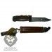 ММГ Штык-нож НС - АК сб - 01 (Макет, Нож сувенирный 6Х4, коричневые ножны и рукоятка - прессматериал АГ-4, раритет, с пропилом)