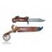 ММГ Штык-нож АК ШНС-001-02 ( макет, переходной между АКМ и АК74, цельная коричневая рукоять бакелит, бакелитовые ножны , без пропила)