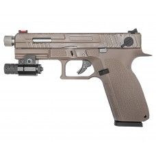 Страйкбольный пистолет KJW KP-13F (резьба, автоматический, Green Gas, Tan)