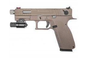 Страйкбольный пистолет KJW KP-13F (CO2, автоматический, 6 мм, с резьбой, Tan)