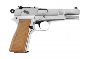 Страйкбольный пистолет WE Browning Hi Power (6 мм, Gas, хром, кобура-приклад, WE-B006)