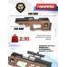 Пневматическая винтовка Krugergun Снайпер Буллпап 6.35 мм (350 мм, прямоток, резервуар 430, дерево, высокий мостик)