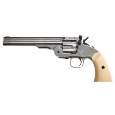 Пневматический револьвер ASG Schofield 6 Silver & Ivory Grip 4.5 мм (пулевой, S&W)
