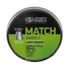 Пули пневматические JSB Green Match Light Weight 4.5 мм (0.50 г, 500 шт)