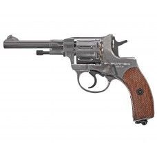 Пневматический револьвер Borner NGT-P 4.5 мм (silver, Наган, пулевой)