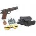 Пневматический пистолет Borner 1911 4.5 мм комплект Hunter №1 (Colt, кобура, шарики, баллончики, очки, мишени, Blowback)