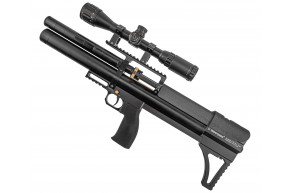 Пневматическая винтовка Alfa Dobermann Буллпап 6.35 мм (350 мм, пластик, редуктор, полигональные нарезы, передний взвод)