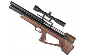 Пневматическая винтовка Alfa Dobermann Буллпап 6.35 мм (450 мм, дерево, редуктор, полигональные нарезы, передний взвод)