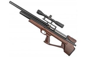 Пневматическая винтовка Alfa Dobermann Буллпап 6.35 мм (600 мм, полнотел, передний взвод, редуктор, дерево)