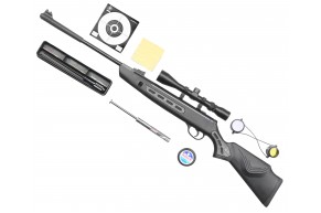 Пневматическая винтовка Hatsan Striker 1000S 4.5 мм комплект Hunter №1 (прицел, кольца, газовая пружина, мишени, пули, набор для чистки, 3 Дж)