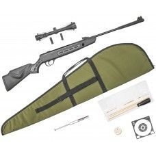 Пневматическая винтовка Hatsan Striker 1000S комплект Hunter №2 (прицел, кольца, газовая пружина, чехол, мишени, пули, набор для чистки, 3 Дж, 4.5 мм)