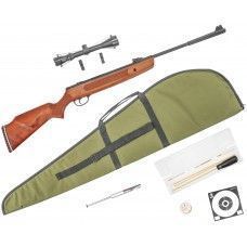 Пневматическая винтовка Hatsan Striker 1000X комплект Hunter №2 (прицел, кольца, газовая пружина, чехол, мишени, пули, набор для чистки, 3 Дж, 4.5 мм, дерево)