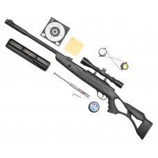 Пневматическая винтовка Hatsan Airtact ED комплект Hunter №1 (прицел, кольца, газовая пружина, мишени, пули, набор для чистки, 3 Дж, 4.5 мм)