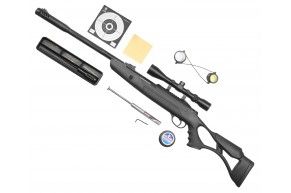 Пневматическая винтовка Hatsan Airtact ED комплект Hunter №1 (прицел, кольца, газовая пружина, мишени, пули, набор для чистки, 3 Дж, 4.5 мм)