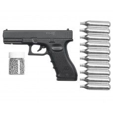 Пистолет пневматический Stalker S17 4.5 мм комплект Hunter подарочный №1 (Glock 17, 10 баллонов, 500 шаров)