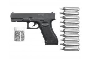 Пистолет пневматический Stalker S17 4.5 мм комплект Hunter подарочный №1 (Glock 17, 10 баллонов, 500 шаров)