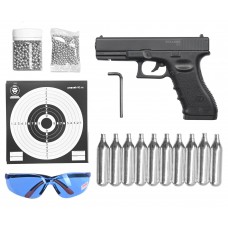 Пистолет пневматический Stalker S17 4.5 мм комплект Hunter подарочный №2 (Glock 17, 10 баллонов, 500 шаров, 50 мишеней, очки)
