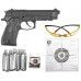 Пистолет пневматический Stalker S92PL 2 4.5 мм комплект Hunter подарочный №2 (Beretta M92, 10 баллонов, 500 шаров, 50 мишеней, очки)