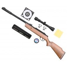 Пневматическая винтовка Hatsan Alpha W 4.5 мм комплект Hunter №3 подарочный (прицел, кольца, набор для чистки, мишени, пули)